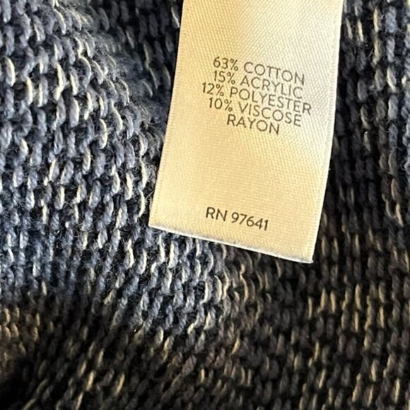 Purejill Woman's Blue Textured Cowl Neck Over-Sized Pull-Over Knit Sweater Sz Lr - Picture 6 of 8